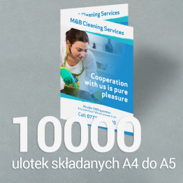 10000 Ulotka A4 składana do A5 Gloss/Silk 10000 Ulotka A4 składana do A5 Gloss/Silk