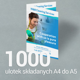 1000 Ulotka A4 składana do A5 Gloss/Silk 1000 Ulotka A4 składana do A5 Gloss/Silk