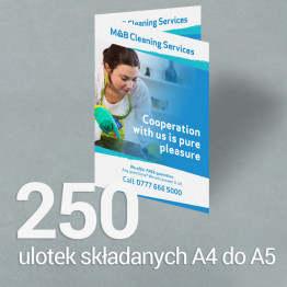250 Ulotka A4 składana do A5 Gloss/Silk 250 Ulotka A4 składana do A5 Gloss/Silk