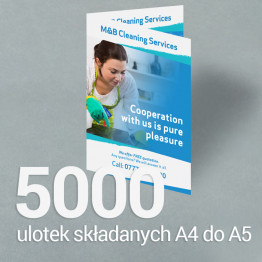5000 Ulotka A4 składana do A5 Gloss/Silk 5000 Ulotka A4 składana do A5 Gloss/Silk