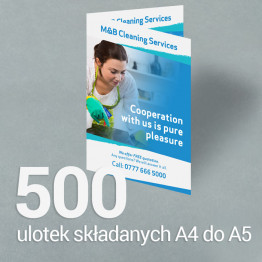 500 Ulotka A4 składana do A5 Gloss/Silk 500 Ulotka A4 składana do A5 Gloss/Silk