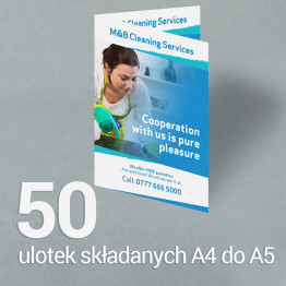 50 Ulotka A4 składana do A5 Gloss/Silk 50 Ulotka A4 składana do A5 Gloss/Silk