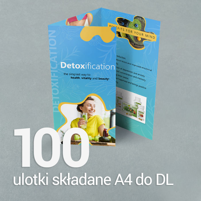 100 Ulotka A4 składana do 1/3 A4 Gloss/Silk 100 Ulotka A4 składana do 1/3 A4 Gloss/Silk