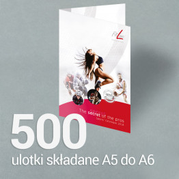 500 Ulotka A5 składana do A6 Gloss/Silk 500 Ulotka A5 składana do A6 Gloss/Silk