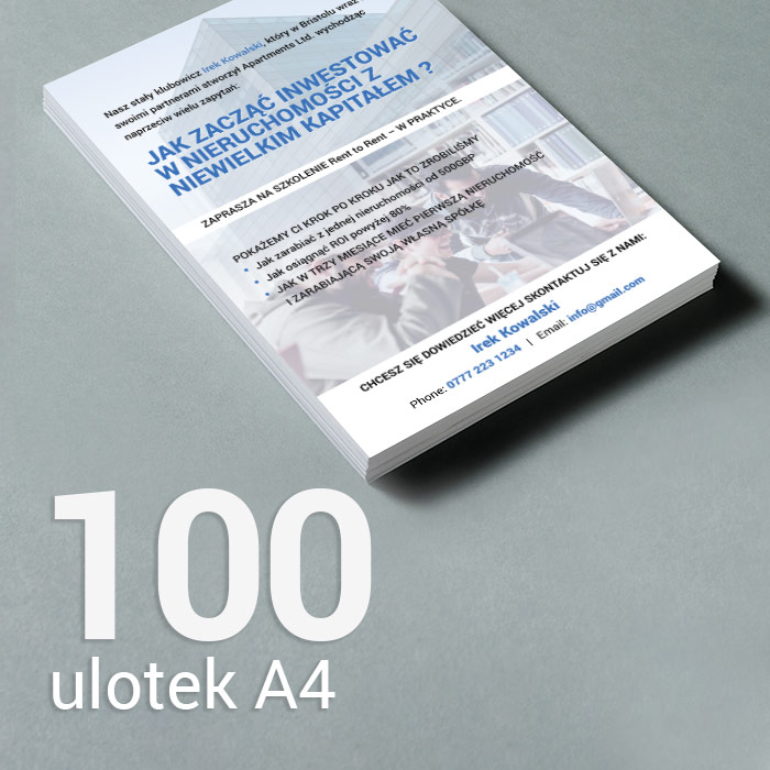 100 Ulotka A4 Gloss/Silk 100 Ulotka A4 Gloss/Silk