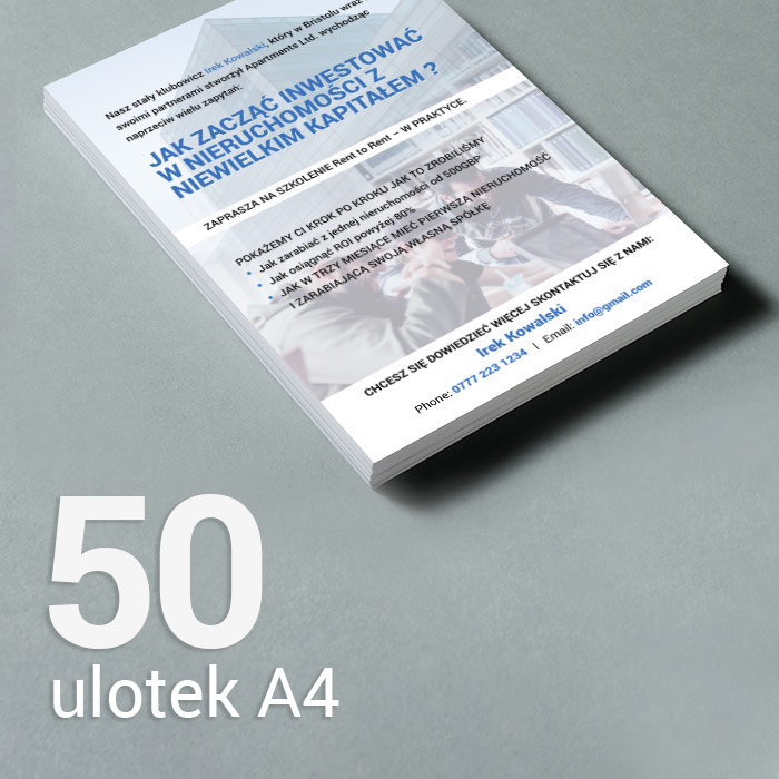 50 Ulotka A4 Gloss/Silk 50 Ulotka A4 Gloss/Silk