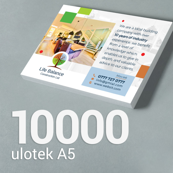 10000 Ulotka A5 Gloss/Silk 10000 Ulotka A5 Gloss/Silk