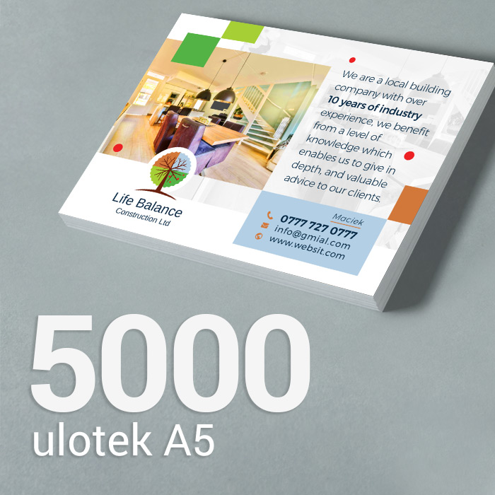 5000 Ulotka A5 Gloss/Silk 5000 Ulotka A5 Gloss/Silk