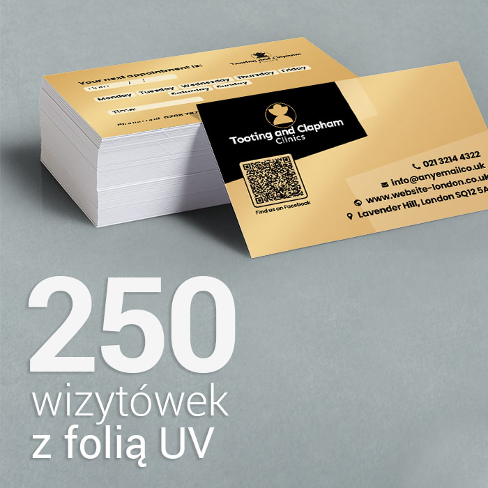 250 Wizytówki laminowane z folią UV 250 Wizytówki laminowane z folią UV