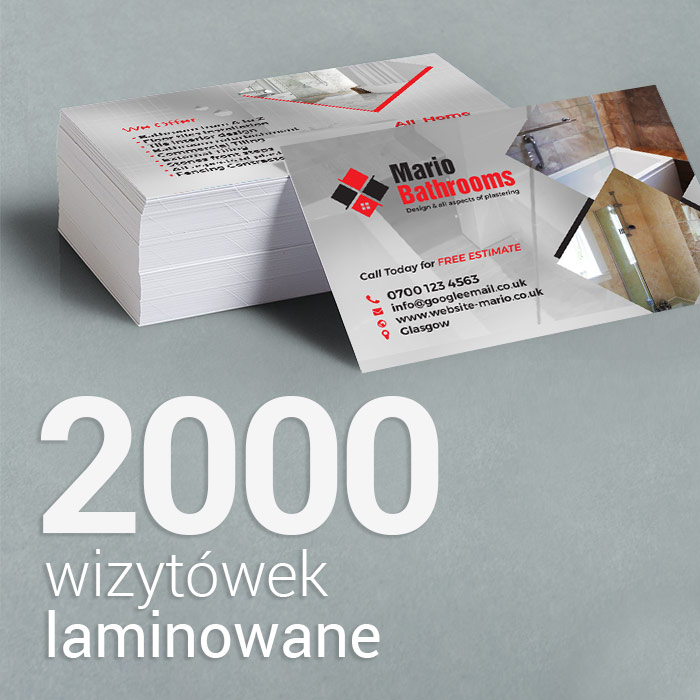 2000 Wizytówki matowe laminowane 2000 Wizytówki matowe laminowane