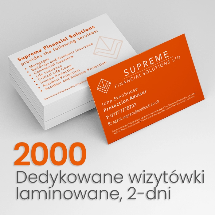2000 Wizytówki dla Supreme Financial Solutions Ltd 2000 Wizytówki dla Supreme Financial Solutions Ltd