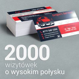 2000 Wizytówki o wysokim połysku 2000 Wizytówki o wysokim połysku