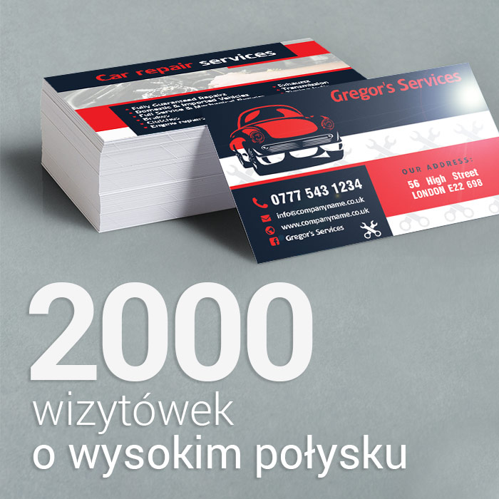 2000 Wizytówki o wysokim połysku 2000 Wizytówki o wysokim połysku
