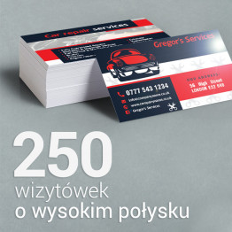 250 Wizytówki o wysokim połysku