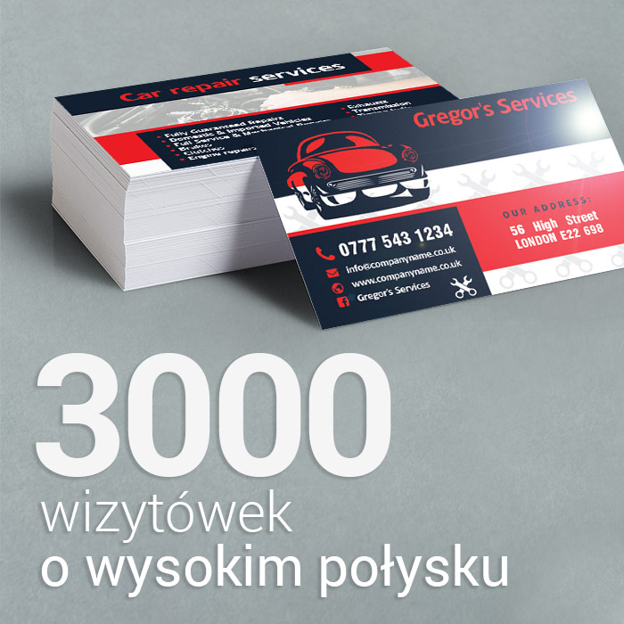 3000 Wizytówki o wysokim połysku 3000 Wizytówki o wysokim połysku